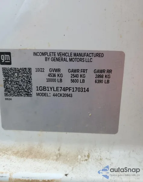 2023 Chevrolet Silverado K2500 Heavy Duty z USA, uszkodzony, nr VIN 1GB1YLE74PF170314